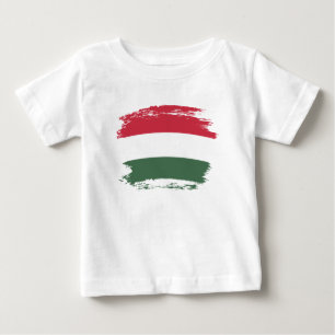 Camiseta Para Bebê Bandeira da Hungria