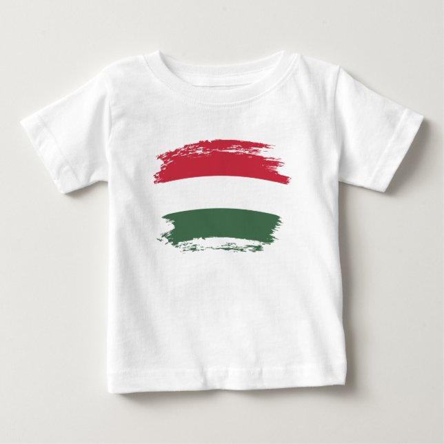 Camiseta Para Bebê Bandeira da Hungria (Frente)