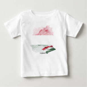 Camiseta Para Bebê bandeira da Hungria