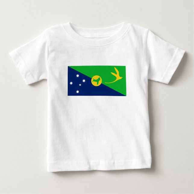 Camiseta Para Bebê Bandeira da Ilha Christmas (Frente)