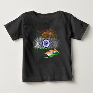 Camiseta Para Bebê bandeira da Índia