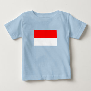 Camiseta Para Bebê Bandeira da Indonésia