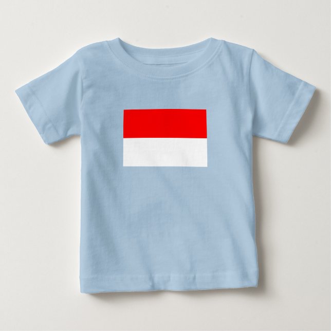 Camiseta Para Bebê Bandeira da Indonésia (Frente)