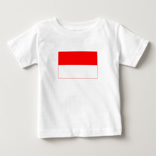 Camiseta Para Bebê Bandeira da Indonésia (Frente)