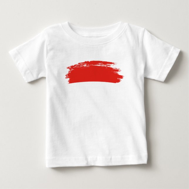Camiseta Para Bebê Bandeira da Indonésia (Frente)