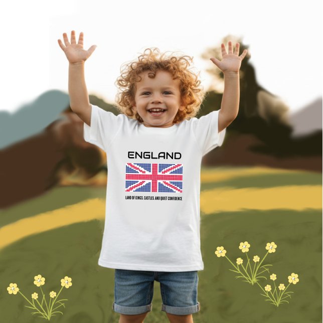 Camiseta Para Bebê Bandeira da Inglaterra (Criador carregado)