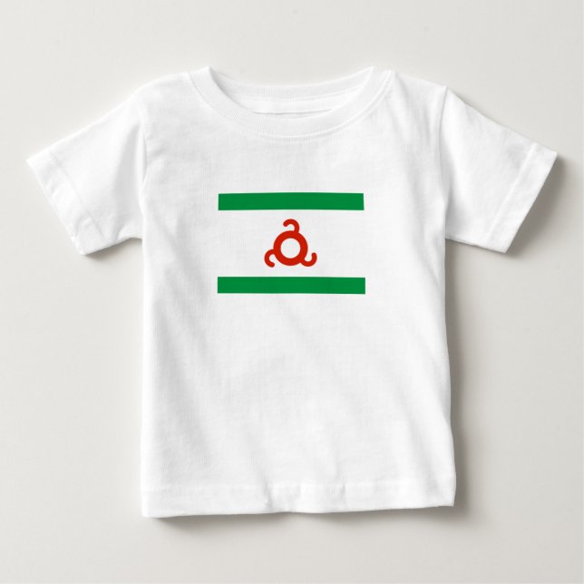 Camiseta Para Bebê Bandeira da Inguchétia (Frente)