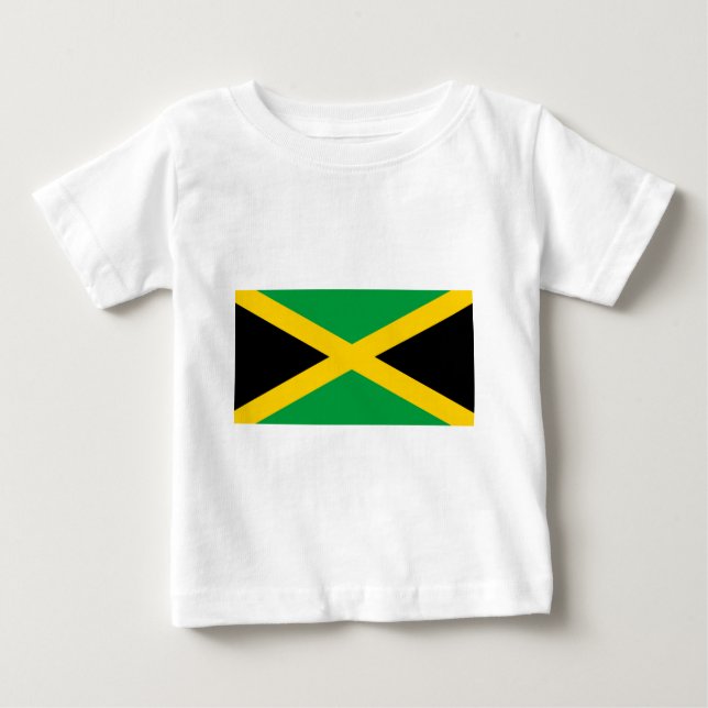 Camiseta Para Bebê Bandeira da Jamaica - Bandeira jamaicana (Frente)