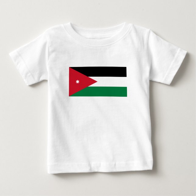 Camiseta Para Bebê Bandeira da Jordânia (Frente)
