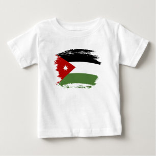 Camiseta Para Bebê Bandeira da Jordânia