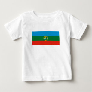 Camiseta Para Bebê Bandeira da Karachay-Circássia