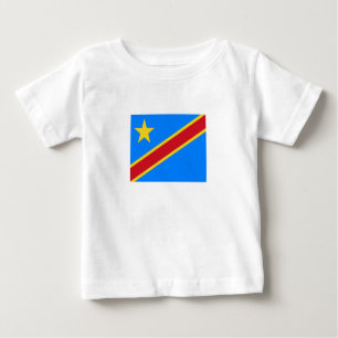 Camiseta Para Bebê Bandeira da Kinshasa do Congo