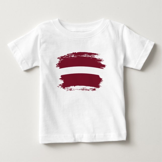 Camiseta Para Bebê Bandeira da Letónia (Frente)