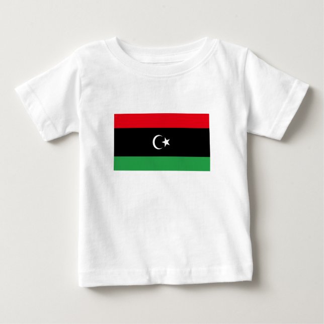 Camiseta Para Bebê Bandeira da Líbia (Frente)