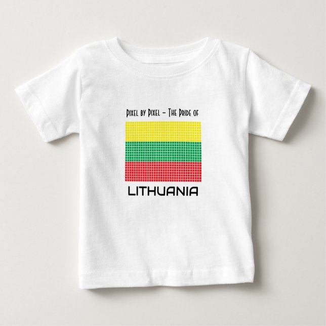 Camiseta Para Bebê Bandeira da Lituânia (Frente)