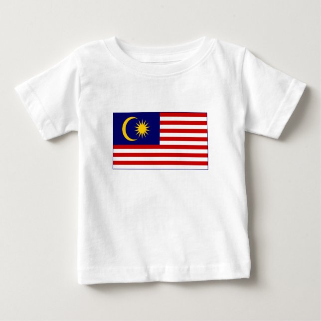 Camiseta Para Bebê Bandeira da Malásia (Frente)
