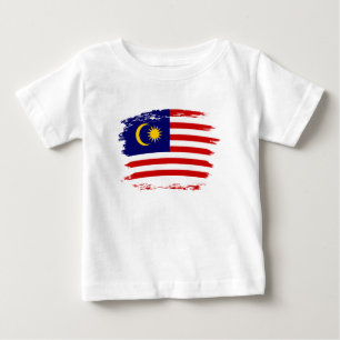 Camiseta Para Bebê Bandeira da Malásia