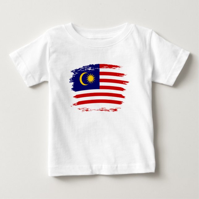 Camiseta Para Bebê Bandeira da Malásia (Frente)