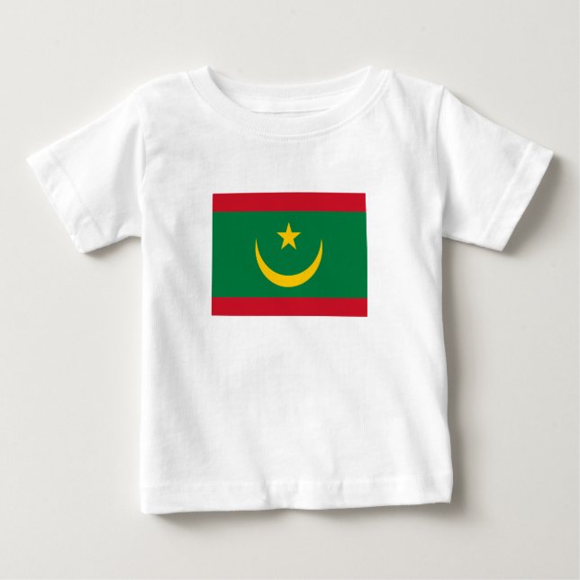 Camiseta Para Bebê Bandeira da Mauritânia (Frente)
