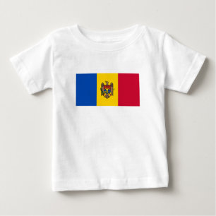 Camiseta Para Bebê Bandeira da Moldávia