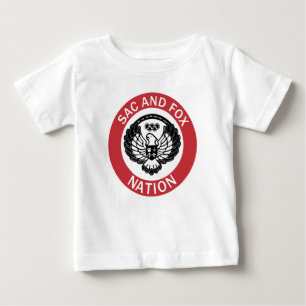 Camiseta Para Bebê Bandeira da Nação Sac and Fox Oklahoma