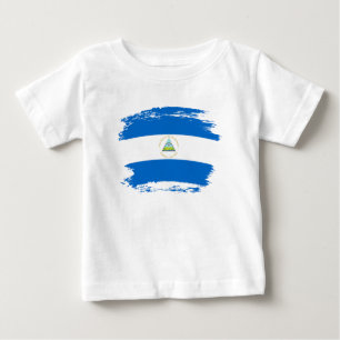 Camiseta Para Bebê Bandeira da Nicarágua