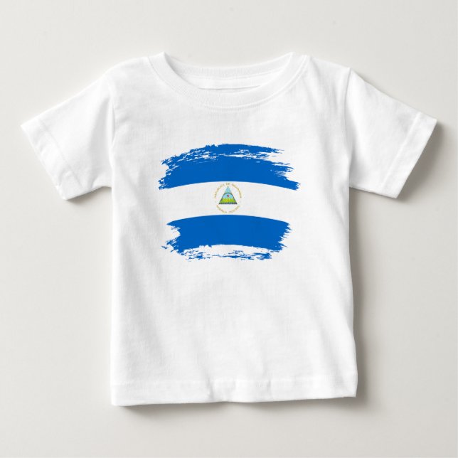 Camiseta Para Bebê Bandeira da Nicarágua (Frente)