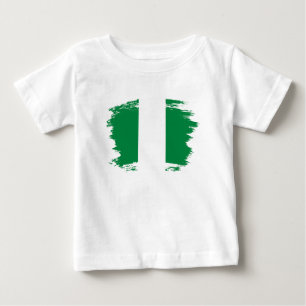 Camiseta Para Bebê Bandeira da Nigéria