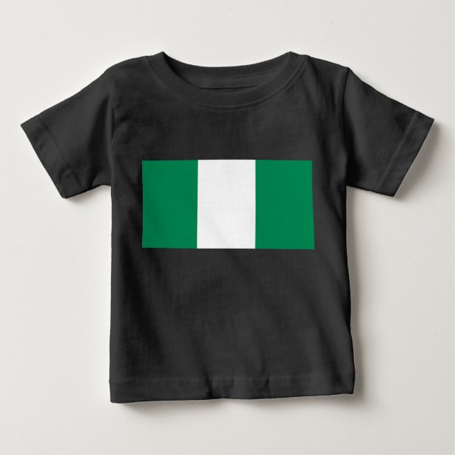 Camiseta Para Bebê Bandeira da Nigéria (Frente)