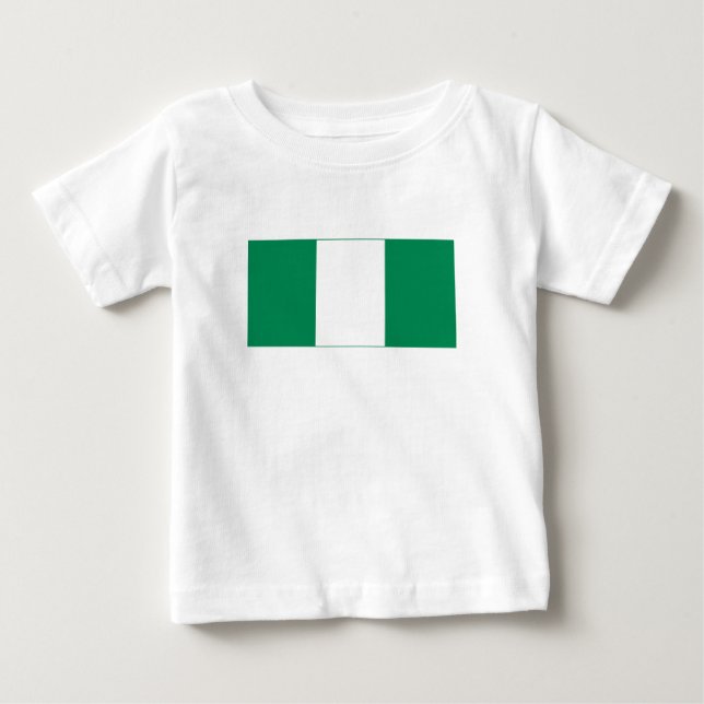 Camiseta Para Bebê Bandeira da Nigéria (Frente)