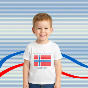 Camiseta Para Bebê Bandeira da Noruega