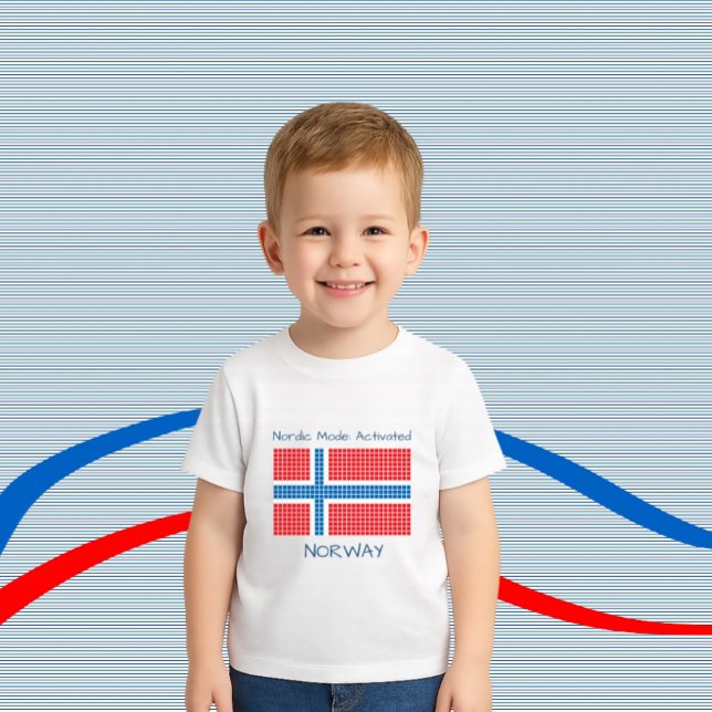 Camiseta Para Bebê Bandeira da Noruega (Criador carregado)