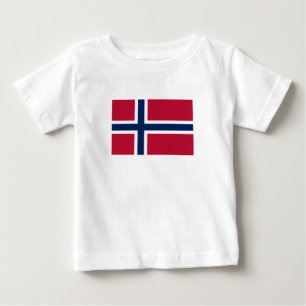 Camiseta Para Bebê Bandeira da Noruega