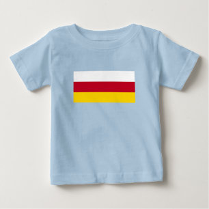 Camiseta Para Bebê Bandeira da Ossétia do Norte