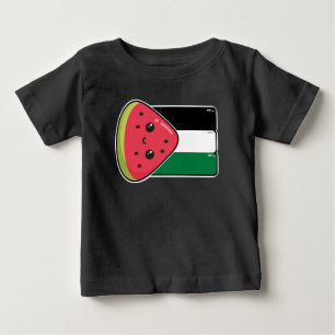 Camiseta Para Bebê Bandeira da Palestina Cura com Palestina Livre de
