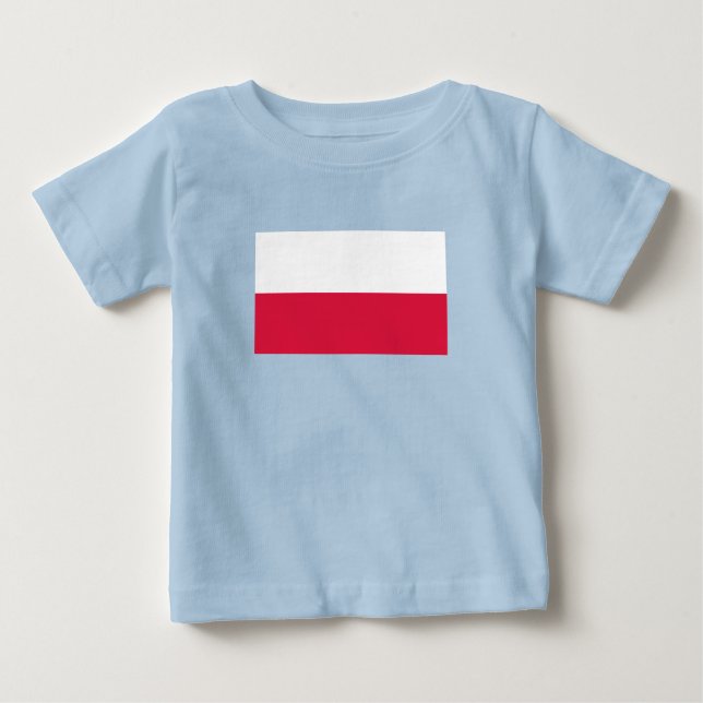 Camiseta Para Bebê Bandeira da Polônia (Frente)