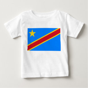 Camiseta Para Bebê Bandeira da RDC (República Democrática do Congo)