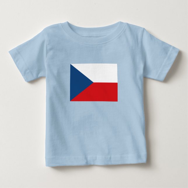Camiseta Para Bebê Bandeira da República Checa (Frente)