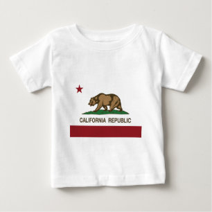 Camiseta Para Bebê Bandeira da república de Califórnia