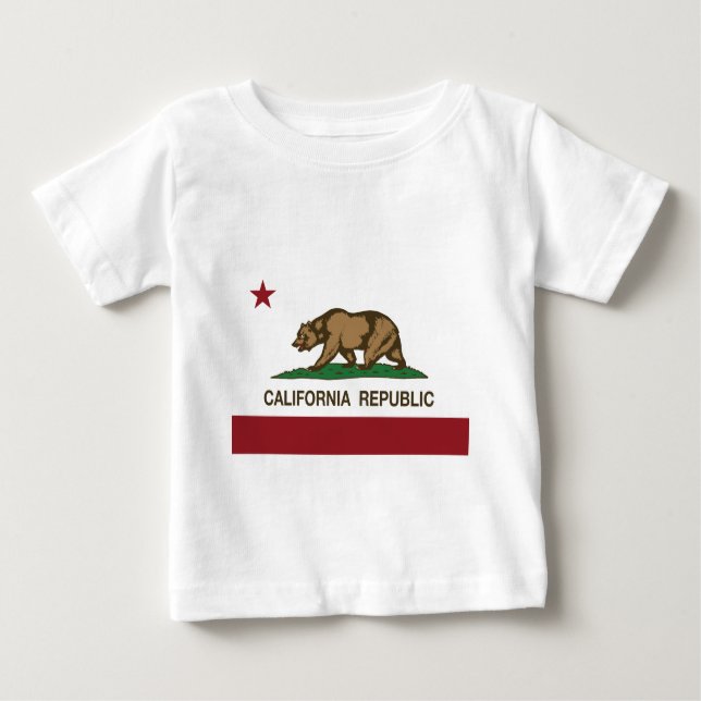 Camiseta Para Bebê Bandeira da república de Califórnia (Frente)