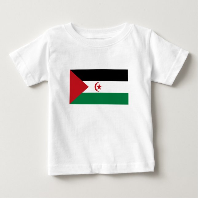 Camiseta Para Bebê Bandeira da República Democrática Árabe do Sara (Frente)