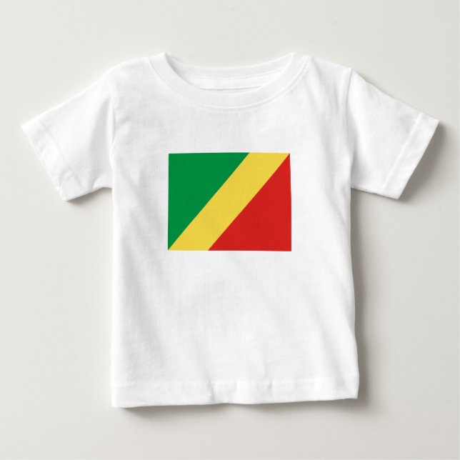 Camiseta Para Bebê Bandeira da República do Congo (Frente)