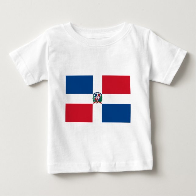 Camiseta Para Bebê Bandeira da República Dominicana (Frente)