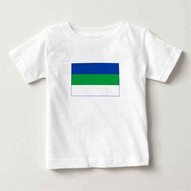 Camiseta Para Bebê Bandeira da República Komi (Frente)
