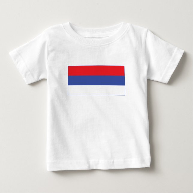 Camiseta Para Bebê Bandeira da República Sérvia (Frente)