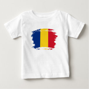 Camiseta Para Bebê Bandeira da Romênia