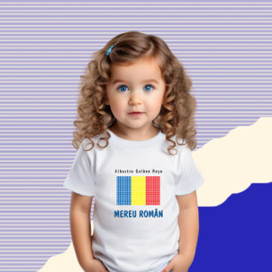 Camiseta Para Bebê Bandeira da Romênia