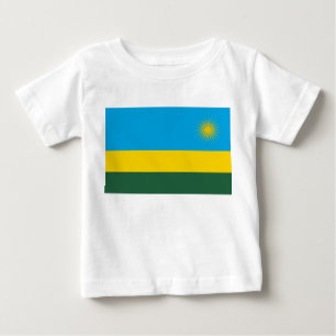 Camiseta Para Bebê Bandeira da Ruanda (Ruanda) (País Africano)