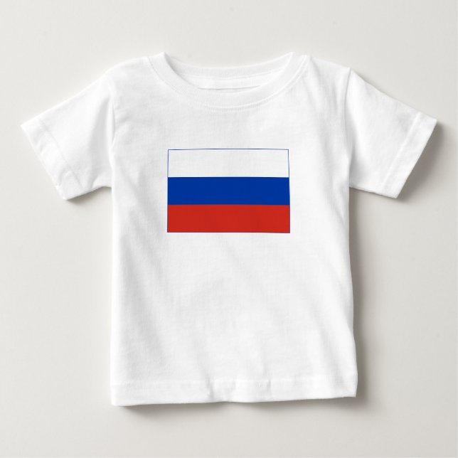 Camiseta Para Bebê Bandeira da Rússia (Frente)