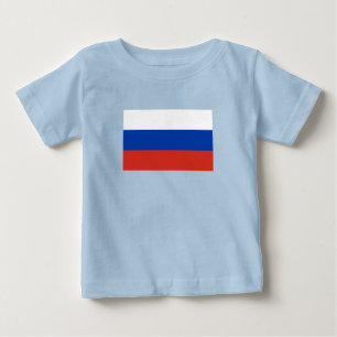 Camiseta Para Bebê Bandeira da Rússia